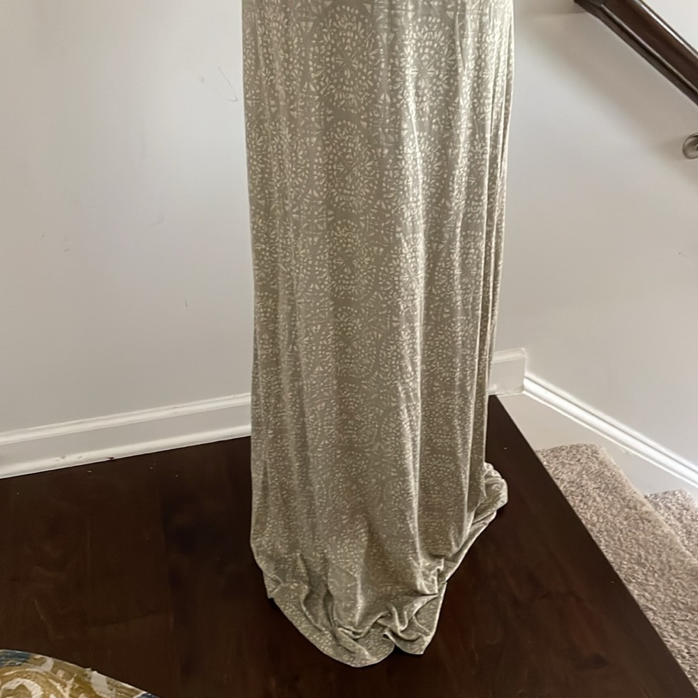 Old Navy Tank Top Dress Size L/Tall Gray White Maxi - Picture 2 of 12